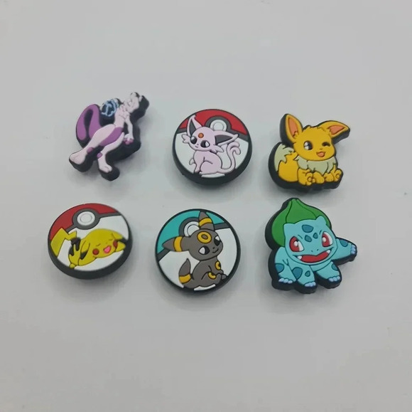 6 Pokemon Shoe Charms Silicone Lot for Crocs - Picture 1 of 1